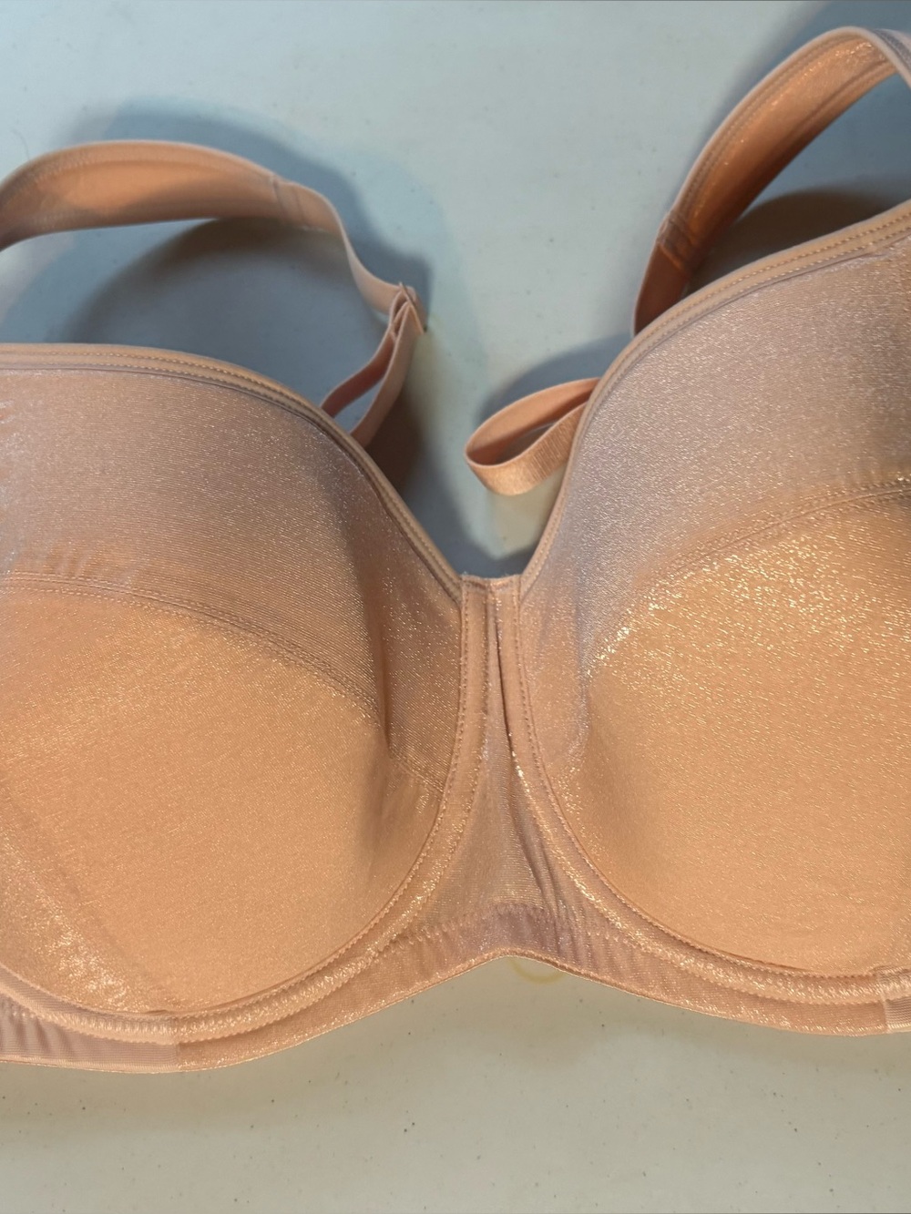 HSIA 38G Shimmer Nude Beige Full Coverage Underwire Support Bra
